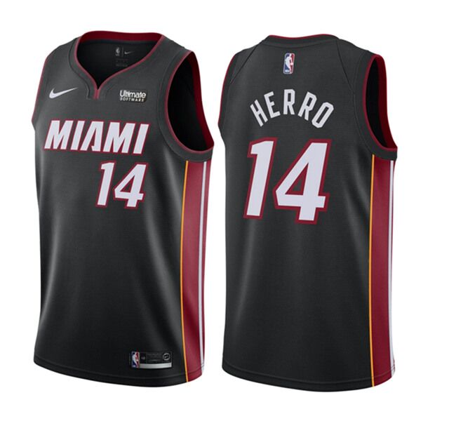 Men's Miami Heat #14 Tyler Herro Black NBA Icon Edition Swingman Stitched Jersey